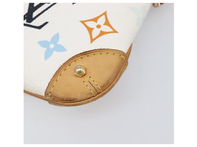 LOUIS VUITTON Monogram Multicolor Pochette Mira MM White M60096 LV Auth 200712V Bianco - vista 17