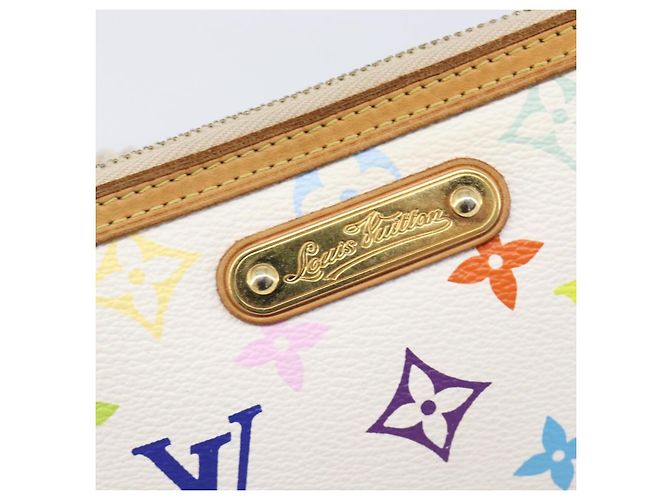 LOUIS VUITTON Monogram Multicolor Pochette Mira MM White M60096 LV Auth 200712V Bianco - vista 19