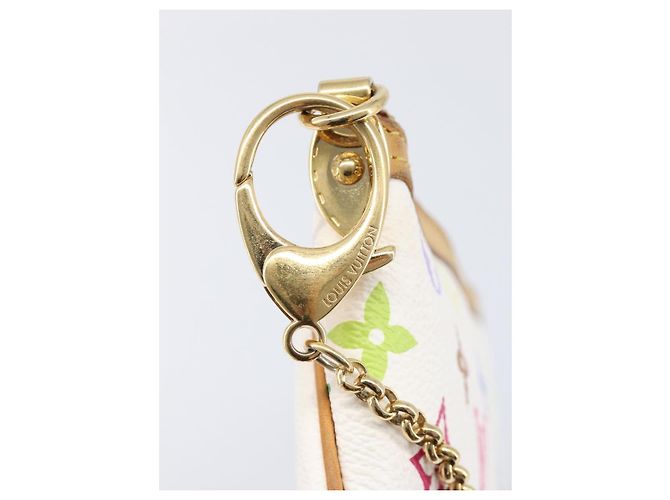 LOUIS VUITTON Monogram Multicolor Pochette Mira MM White M60096 LV Auth 200712V Bianco - vista 21