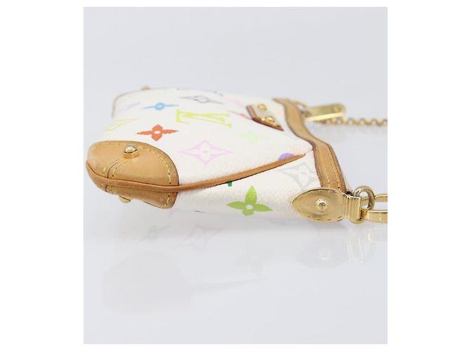 LOUIS VUITTON Monogram Multicolor Pochette Mira MM White M60096 LV Auth 200712V Bianco - vista 3