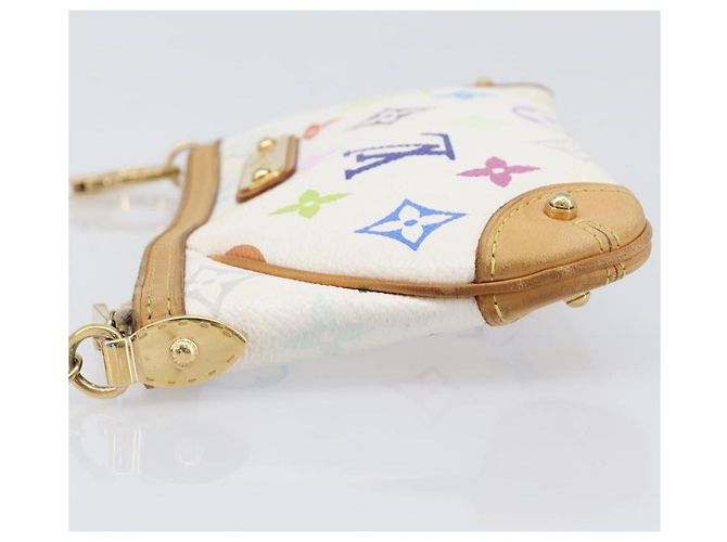 LOUIS VUITTON Monogram Multicolor Pochette Mira MM White M60096 LV Auth 200712V Bianco - vista 4