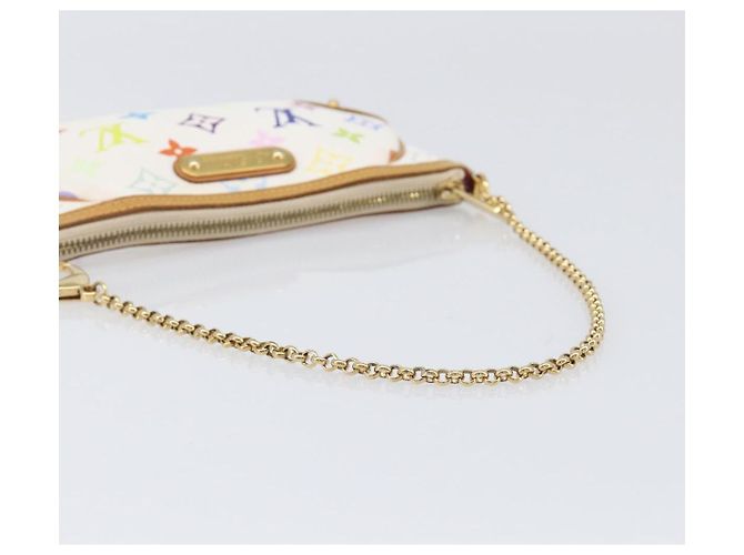 LOUIS VUITTON Monogram Multicolor Pochette Mira MM White M60096 LV Auth 200712V Bianco - vista 7