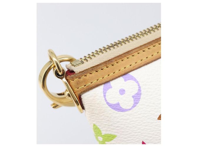 LOUIS VUITTON Monogram Multicolor Pochette Mira MM White M60096 LV Auth 200712V Bianco - vista 8