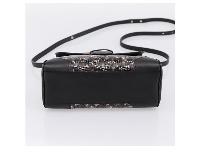 Borsa a mano GOYARD Herringbone Saigon PVC 2way Nero Argento Auth 203151SM - vista 11