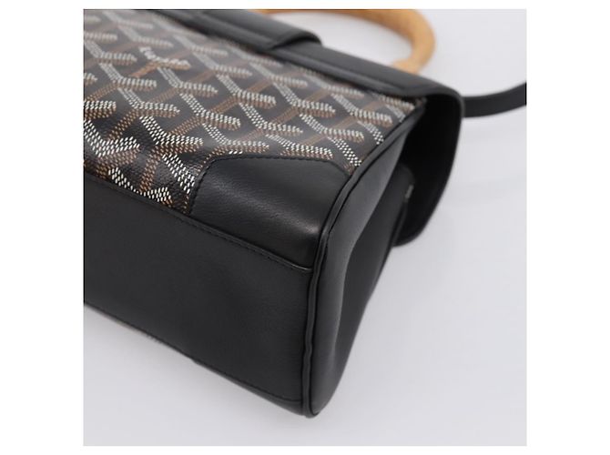 Borsa a mano GOYARD Herringbone Saigon PVC 2way Nero Argento Auth 203151SM - vista 14
