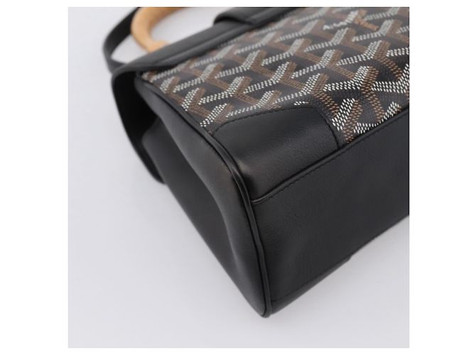 Borsa a mano GOYARD Herringbone Saigon PVC 2way Nero Argento Auth 203151SM - vista 15