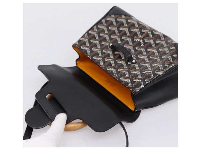 Borsa a mano GOYARD Herringbone Saigon PVC 2way Nero Argento Auth 203151SM - vista 16