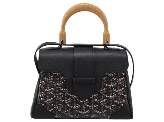 Borsa a mano GOYARD Herringbone Saigon PVC 2way Nero Argento Auth 203151SM - vista 2