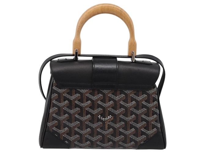 Borsa a mano GOYARD Herringbone Saigon PVC 2way Nero Argento Auth 203151SM - vista 3