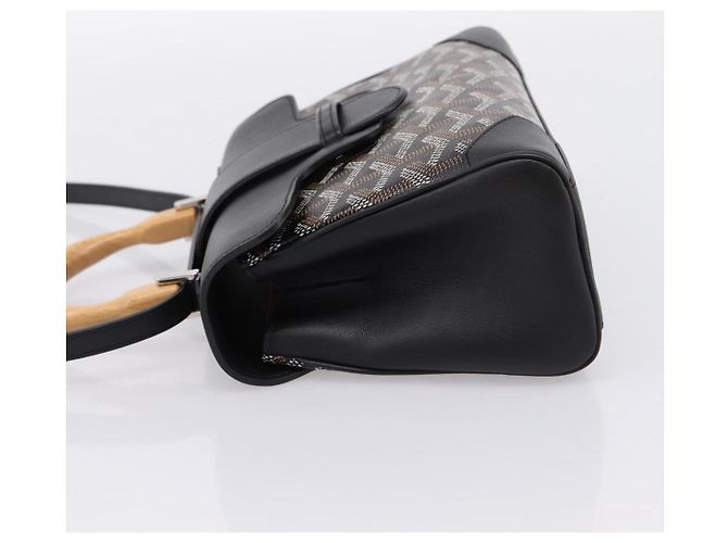 Borsa a mano GOYARD Herringbone Saigon PVC 2way Nero Argento Auth 203151SM - vista 4
