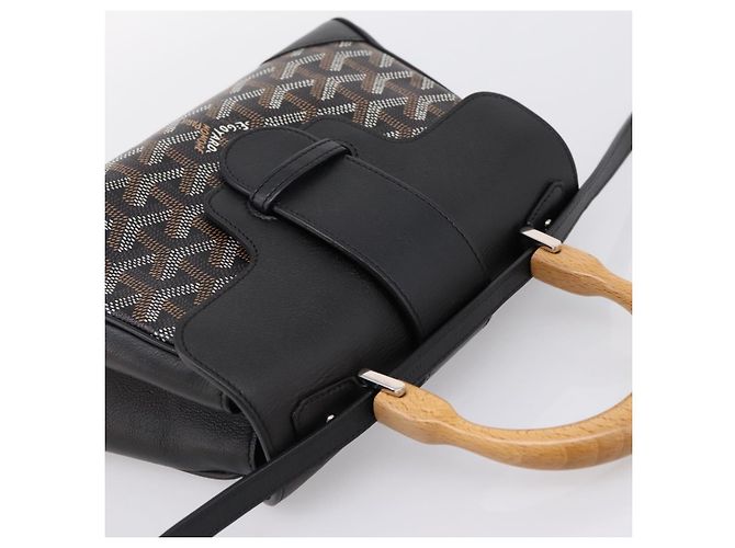 Borsa a mano GOYARD Herringbone Saigon PVC 2way Nero Argento Auth 203151SM - vista 6