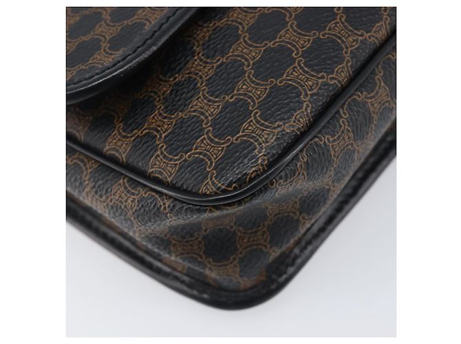 Céline Borsa a mano circolare CELINE Macadam Canvas PVC Pelle Nero Oro Auth 203016 D'oro - Ansicht 11