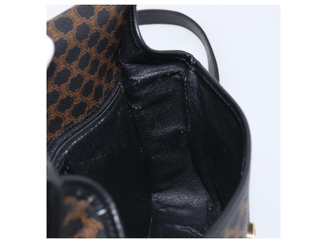 Céline Borsa a mano circolare CELINE Macadam Canvas PVC Pelle Nero Oro Auth 203016 D'oro - Ansicht 18