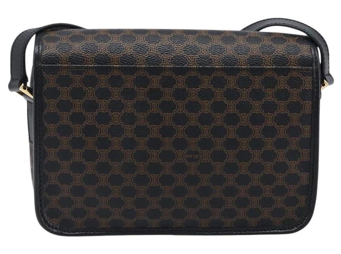 Céline Borsa a mano circolare CELINE Macadam Canvas PVC Pelle Nero Oro Auth 203016 D'oro - Ansicht 3