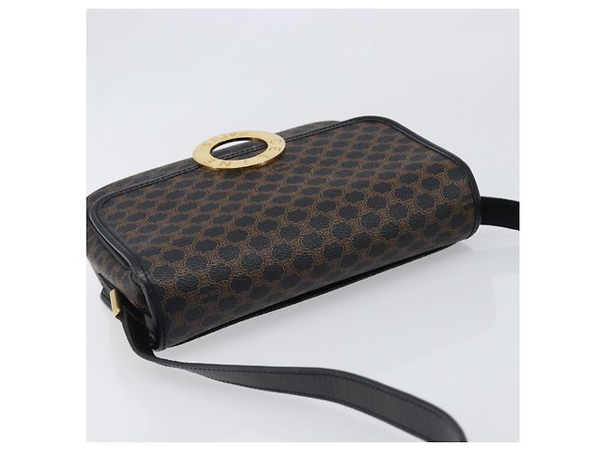 Céline Borsa a mano circolare CELINE Macadam Canvas PVC Pelle Nero Oro Auth 203016 D'oro - Ansicht 6