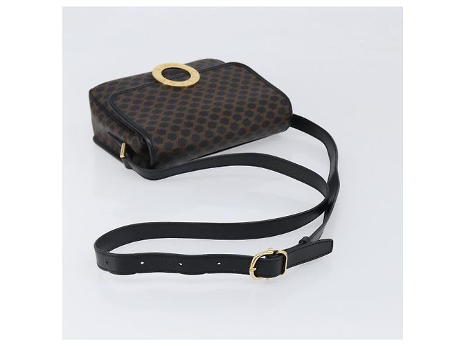 Céline Borsa a mano circolare CELINE Macadam Canvas PVC Pelle Nero Oro Auth 203016 D'oro - Ansicht 7