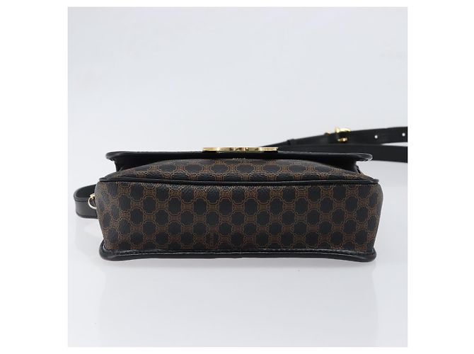 Céline Borsa a mano circolare CELINE Macadam Canvas PVC Pelle Nero Oro Auth 203016 D'oro - Ansicht 9