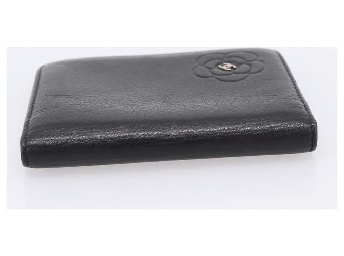 CHANEL Tarjetero Camelia en piel de becerro negro CC Auth 203316A - vista 5