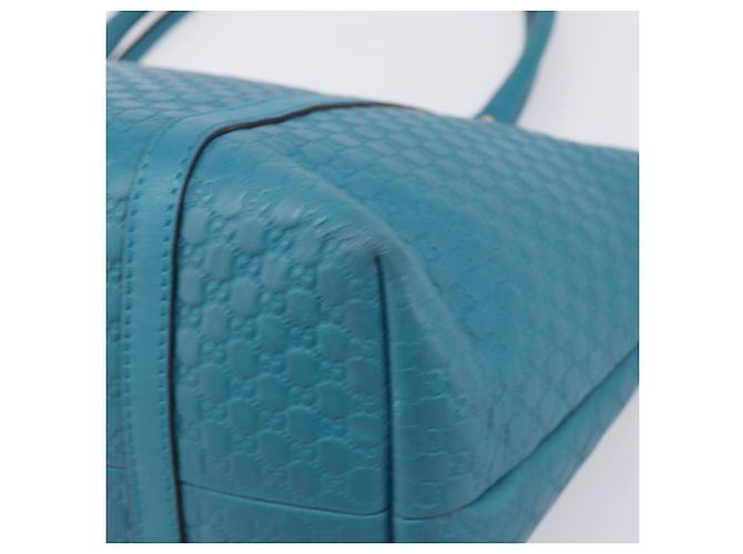 GUCCI Micro GG Canvas Guccissima Outlet Turquoise Blue 449647 Auth 200684A D'oro Turchese - vista 12