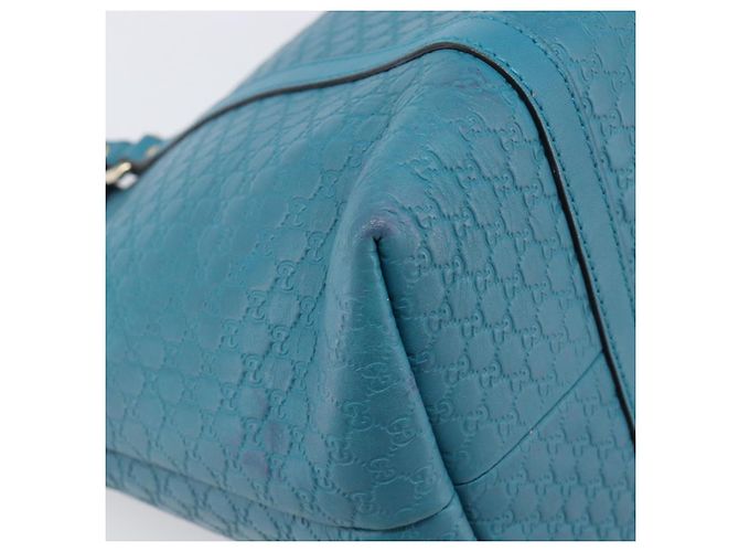 GUCCI Micro GG Canvas Guccissima Outlet Turquoise Blue 449647 Auth 200684A D'oro Turchese - vista 13