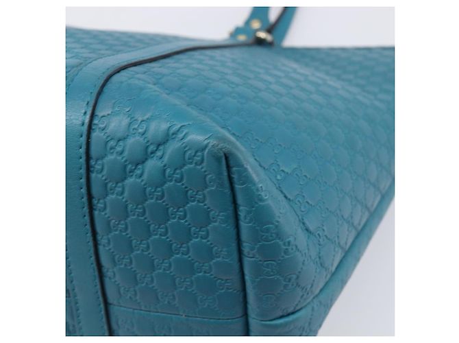 GUCCI Micro GG Canvas Guccissima Outlet Turquoise Blue 449647 Auth 200684A D'oro Turchese - vista 14
