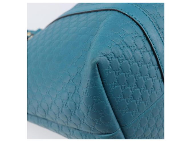 GUCCI Micro GG Canvas Guccissima Outlet Turquoise Blue 449647 Auth 200684A D'oro Turchese - vista 15