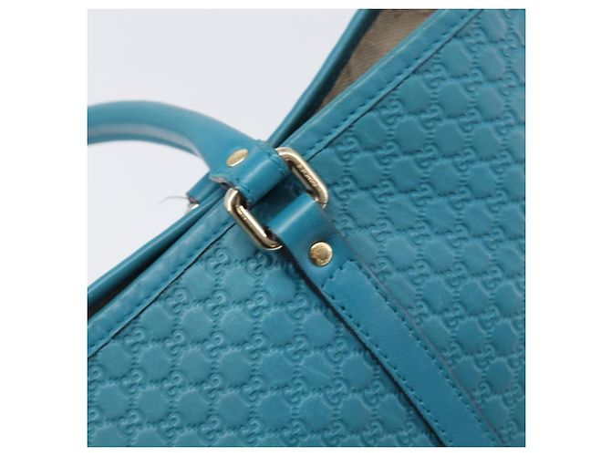 GUCCI Micro GG Canvas Guccissima Outlet Turquoise Blue 449647 Auth 200684A D'oro Turchese - vista 16