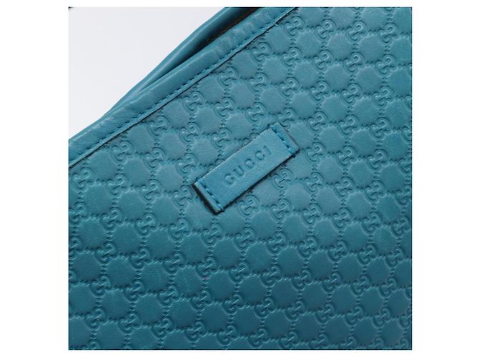 GUCCI Micro GG Canvas Guccissima Outlet Turquoise Blue 449647 Auth 200684A D'oro Turchese - vista 17