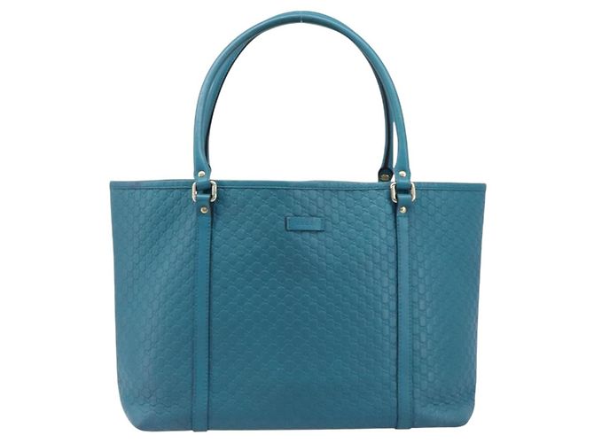 GUCCI Micro GG Canvas Guccissima Outlet Turquoise Blue 449647 Auth 200684A D'oro Turchese - vista 2
