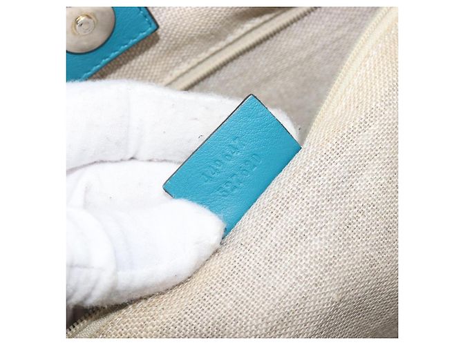 GUCCI Micro GG Canvas Guccissima Outlet Turquoise Blue 449647 Auth 200684A D'oro Turchese - vista 24