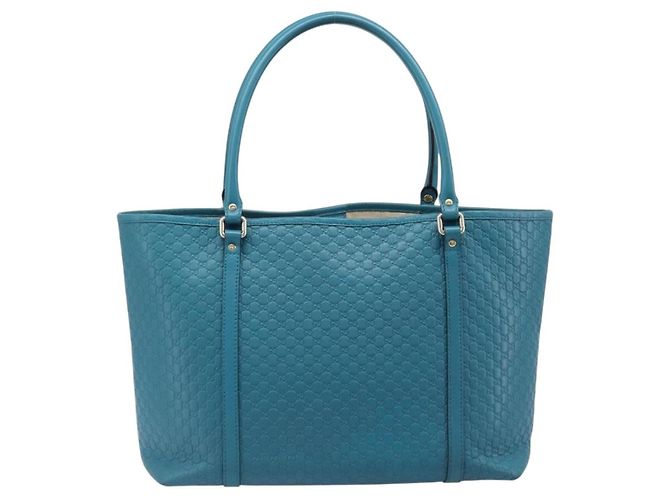 GUCCI Micro GG Canvas Guccissima Outlet Turquoise Blue 449647 Auth 200684A D'oro Turchese - vista 3