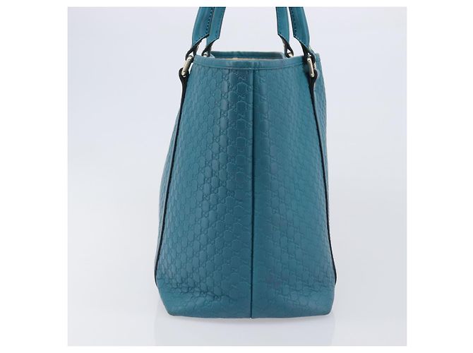 GUCCI Micro GG Canvas Guccissima Outlet Turquoise Blue 449647 Auth 200684A D'oro Turchese - vista 4