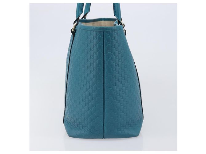 GUCCI Micro GG Canvas Guccissima Outlet Turquoise Blue 449647 Auth 200684A D'oro Turchese - vista 5