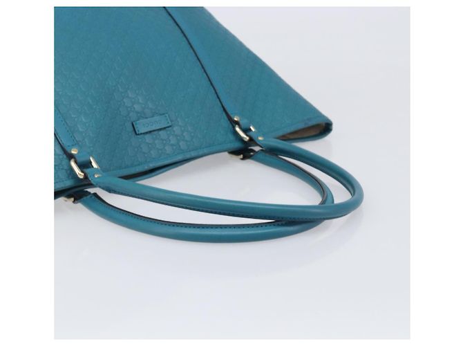 GUCCI Micro GG Canvas Guccissima Outlet Turquoise Blue 449647 Auth 200684A D'oro Turchese - vista 7
