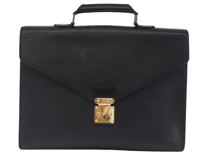 LOUIS VUITTON Epi Serviette Conseiller Briefcase Black M54422 LV Auth 199491 Nero - vista 13