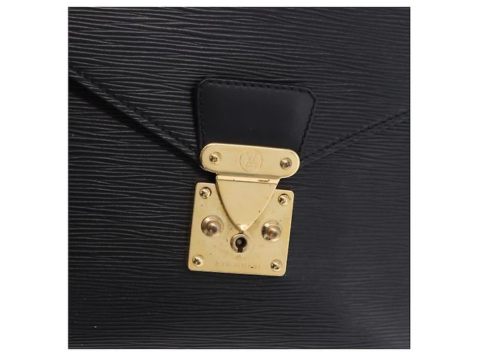 LOUIS VUITTON Epi Serviette Conseiller Briefcase Black M54422 LV Auth 199491 Nero - vista 18