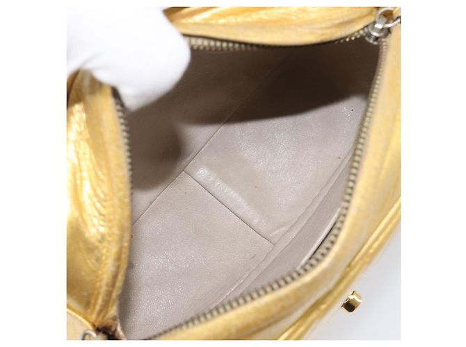 Borsa a tracolla con catena CHANEL in pelle Gold CC Auth 200713 D'oro - vista 18