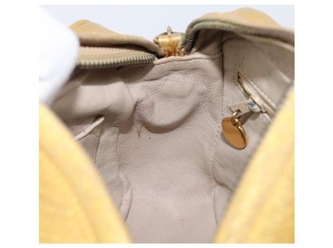 Borsa a tracolla con catena CHANEL in pelle Gold CC Auth 200713 D'oro - vista 20