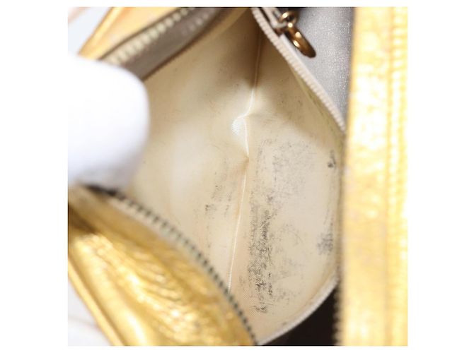 Borsa a tracolla con catena CHANEL in pelle Gold CC Auth 200713 D'oro - vista 22