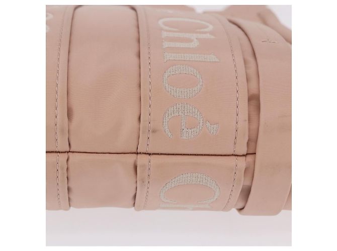Chloé Borsa a mano Chloe Woody Small Nylon 2way Pink Gold Auth 202651A Rosa D'oro - vista 13