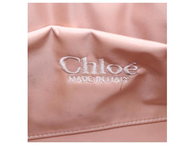 Chloé Borsa a mano Chloe Woody Small Nylon 2way Pink Gold Auth 202651A Rosa D'oro - vista 19
