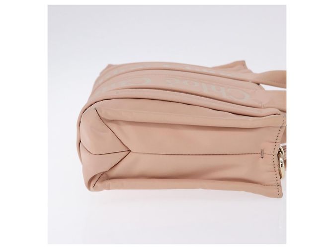 Chloé Borsa a mano Chloe Woody Small Nylon 2way Pink Gold Auth 202651A Rosa D'oro - vista 4