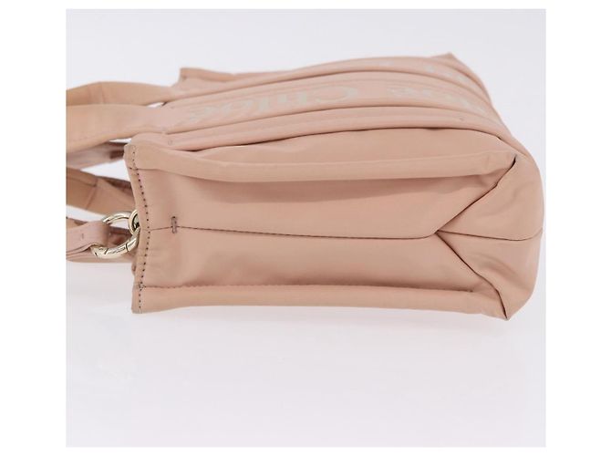 Chloé Borsa a mano Chloe Woody Small Nylon 2way Pink Gold Auth 202651A Rosa D'oro - vista 5