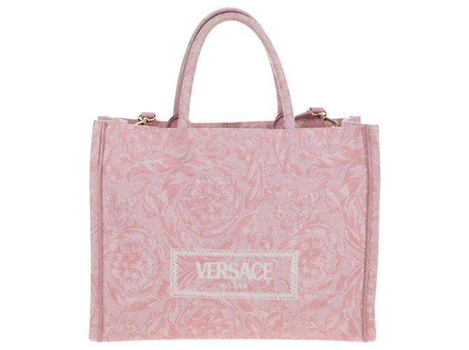 Borsa Tote VERSACE Athena Barocco tweed 2way Pink Gold Auth BA15628M Rosa D'oro - vista 13