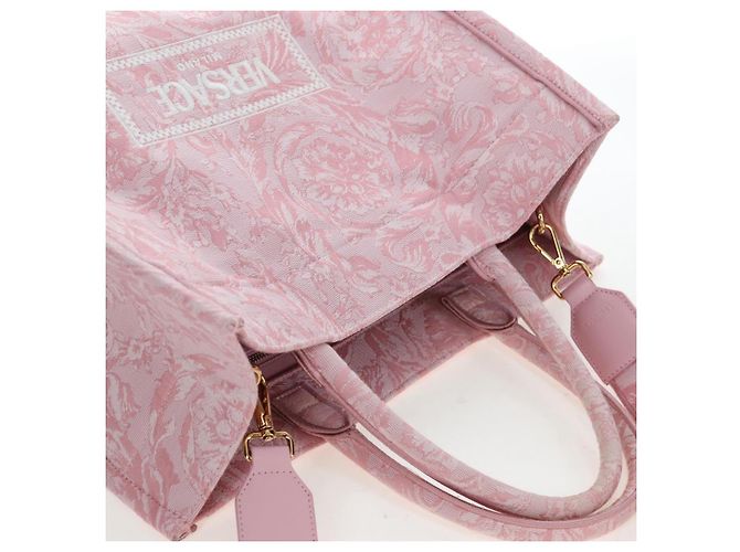 Borsa Tote VERSACE Athena Barocco tweed 2way Pink Gold Auth BA15628M Rosa D'oro - vista 6