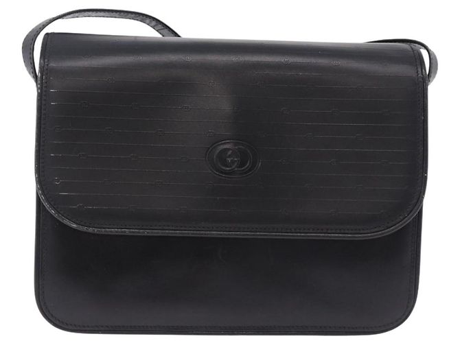 Borsa a tracolla GUCCI GG in pelle nera e oro 14 001 5519 Auth ka6135 Nero - vista 2