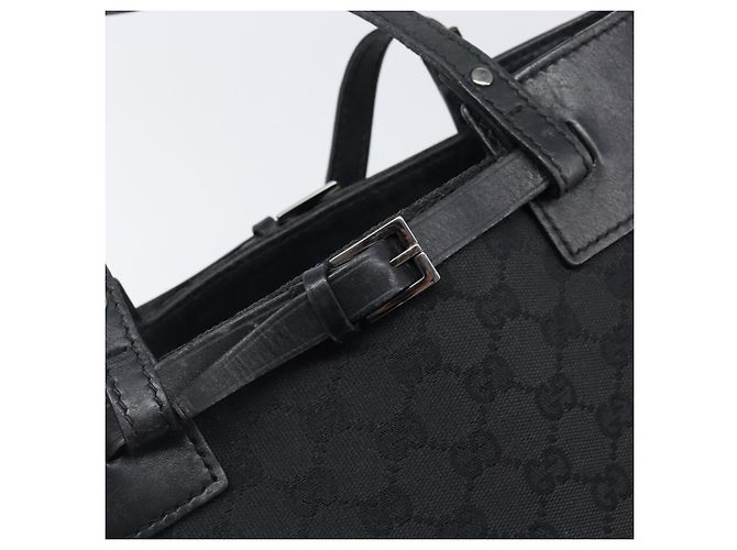 Saco Tote GUCCI GG Canvas Preto Prata 107757 Auth 200686 - vista 16
