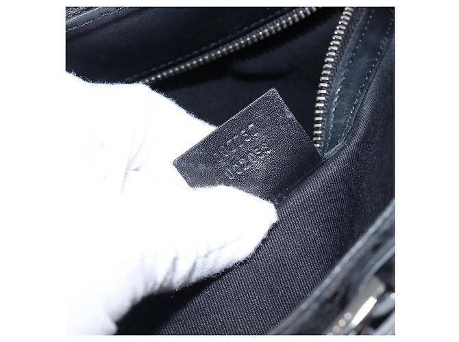 Saco Tote GUCCI GG Canvas Preto Prata 107757 Auth 200686 - vista 23