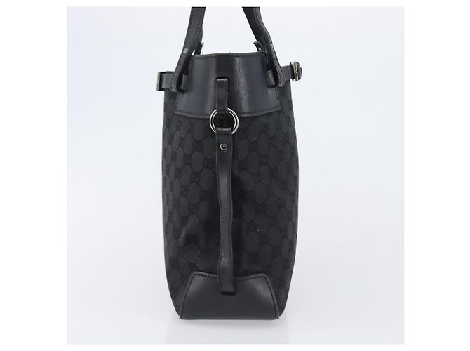 Saco Tote GUCCI GG Canvas Preto Prata 107757 Auth 200686 - vista 5
