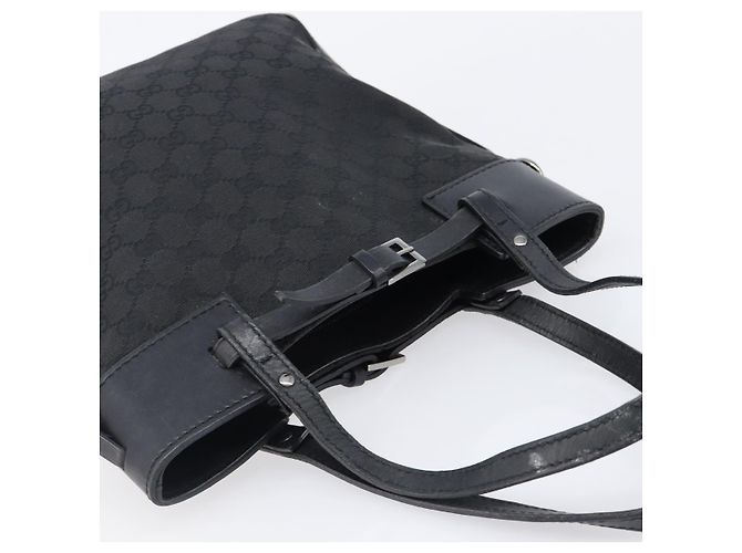 Saco Tote GUCCI GG Canvas Preto Prata 107757 Auth 200686 - vista 6